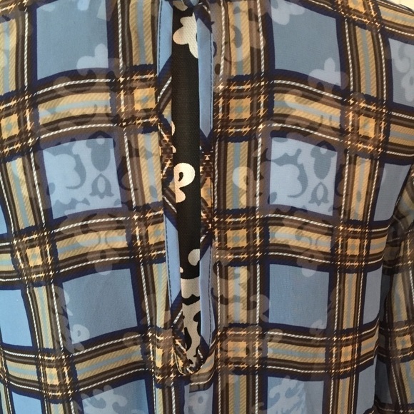 Show Me Your MuMu Sheer Window Pane Plaid Long Sleeve Top - Picture 8 of 8